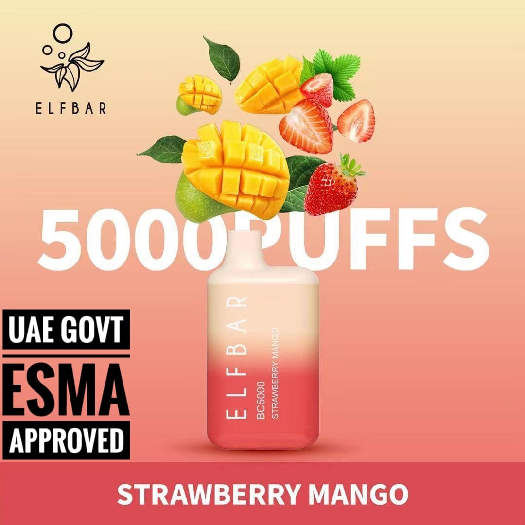Elf Bar BC5000 Disposable Vape Kit 5000 Puffs Strawberry mango