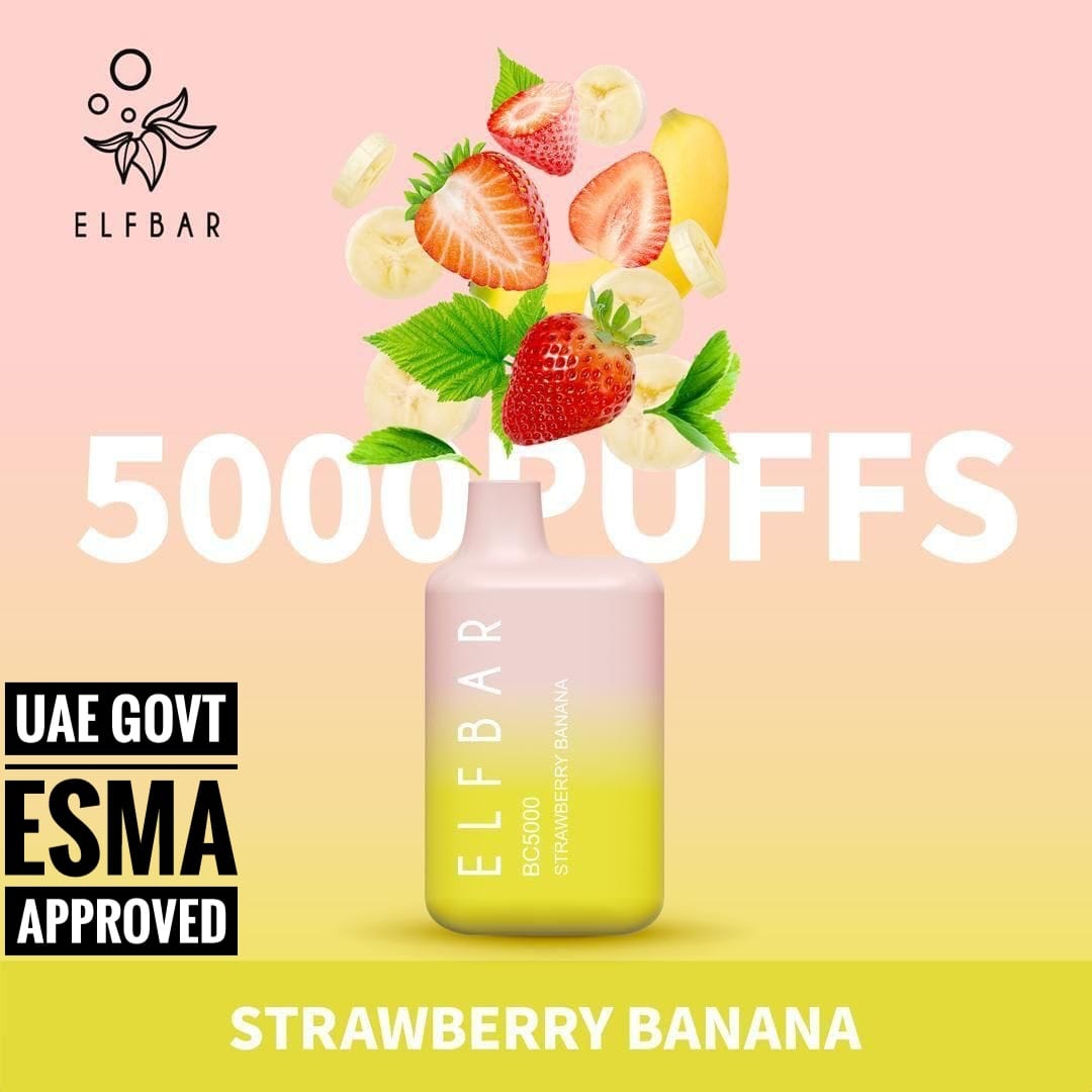Elf Bar BC5000 Disposable Vape Kit 5000 Puffs strawberry banana